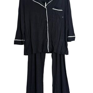 Simply Vera Wang Black 2 Piece Pajama Set Pants Top Womens Size Small New NWT